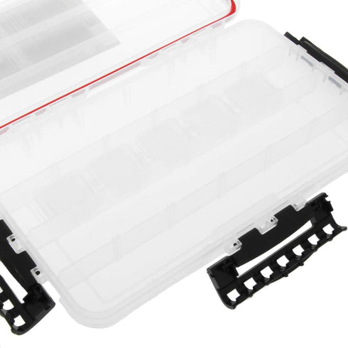 Plano Waterproof 3700 Stowaway Tackle Box - Durable with Adjustable Dividers, Clear/Red