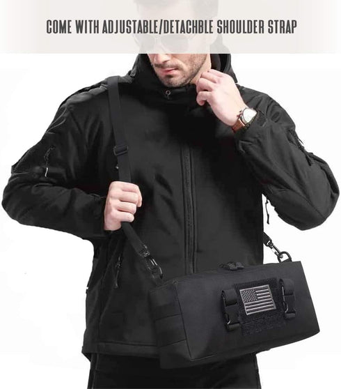 WYNEX Tactical Molle Pouch, Large Capacity Vertical EDC Utility Sling Bag with Shoulder Strap