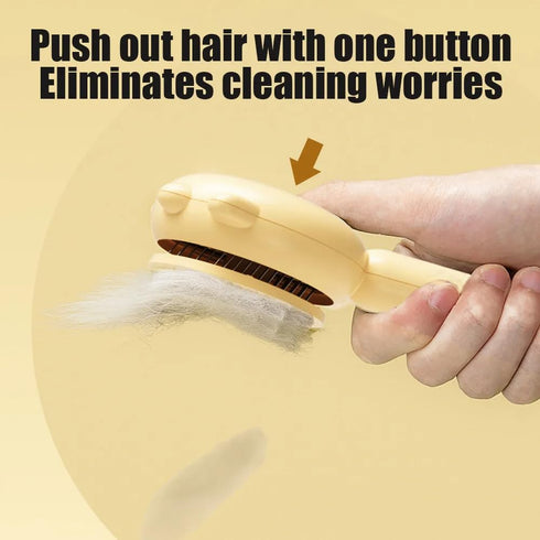 Pet Hair Brush with Release Button, Self Cleaning Cat Brush for Shedding, Grooming Long and Short Hair Dogs and Cats