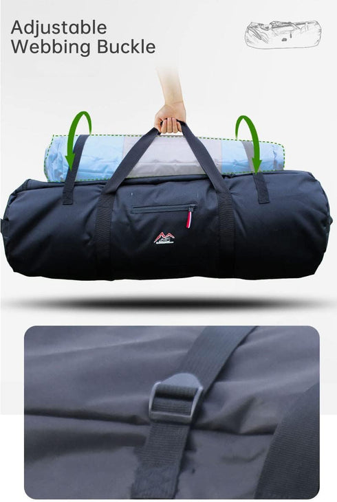 Large Capability Waterproof Folding Tent Storage Carry Bag for Camping Hiking Picnic Organizer (Black-S)