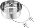 Wontee Stainless Steel Pet Food Water Bowl with Clamp Holder, 2 Packs Feeder for Dog, Bird, Parrot, Cat, Rabbit (L)