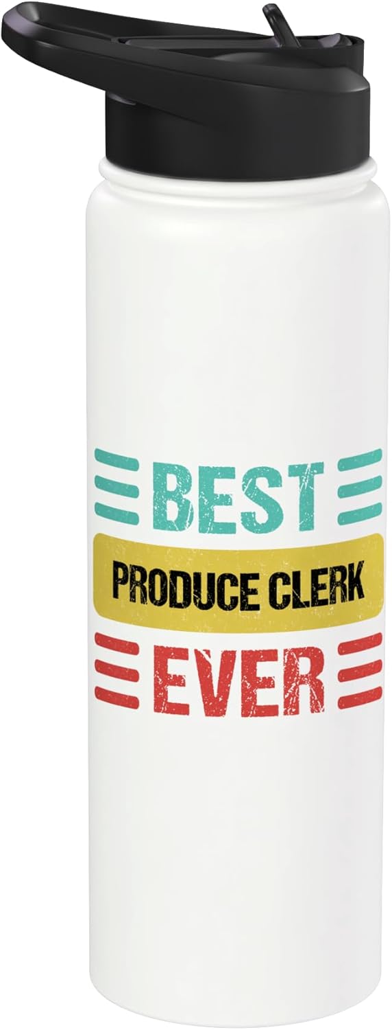 Produce Clerk Shirts & Gifts Produce Clerk Stainless Steel Insulated Water Bottle