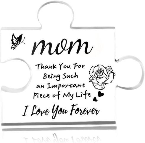 I Love You Gift for Mom Mommy Acrylic Puzzle Mom Plaque Desk