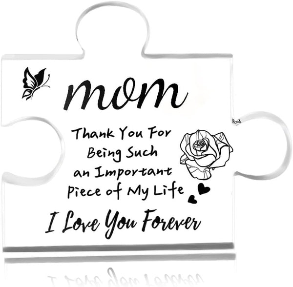 I Love You Gift for Mom Mommy Acrylic Puzzle Mom Plaque Desk