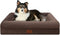 Large Brown Orthopedic Dog Bed, Waterproof with Removable Cover, 4-Sides Removable Bolster Soft Sofa Bed, Washable