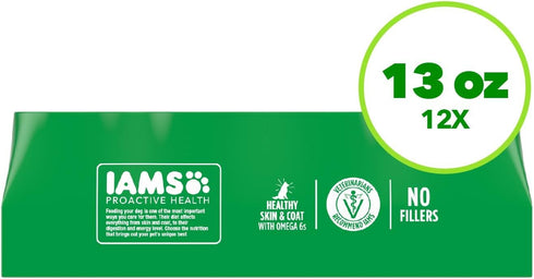 13 oz., Pack 24 Iams Proactive Health Wet Dog Food, Chicken Chunks in Gravy and Beef Chunks in Gravy