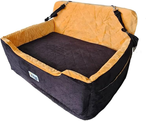 55 lbs, 2 Large Dog Car Seat Booster Seat Bed for Pets up to Black, Travel Safety | Fits Small Dogs Pets| Washable