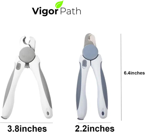 Pet Nail Clipper - Grooming Tool for Dogs and Cats - Safety Guard and Razor Sharp Blade - Bonus Nail File (Gray)