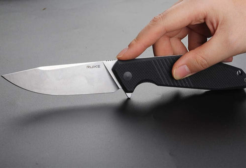 Ruike Folding Pocket Knife, Frame Lock, EDC Camping Tactical Small Belt Clip Fishing Hiking Gear Tool