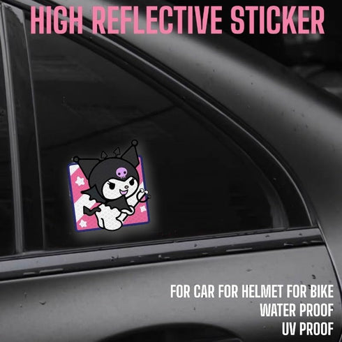 High Reflective Anime Stickers for Helmet, Waterproof Safety Decals for Night Riding