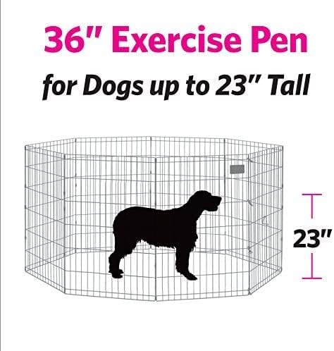 MidWest Homes for Pets Foldable Metal Dog Exercise Pen, 24'W x 36'H, Gold Zinc with Door