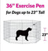 MidWest Homes for Pets Foldable Metal Dog Exercise Pen, 24'W x 36'H, Gold Zinc with Door