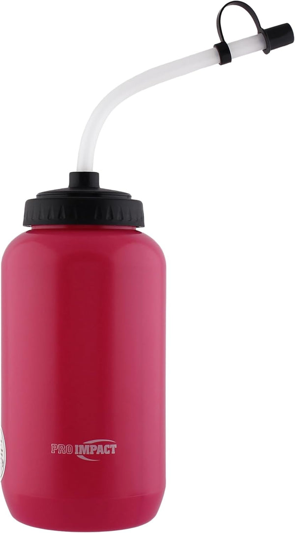 Pro Impact Squeezable Water Bottle - Bendable Long Straw for Hydration, 35.5 Oz.