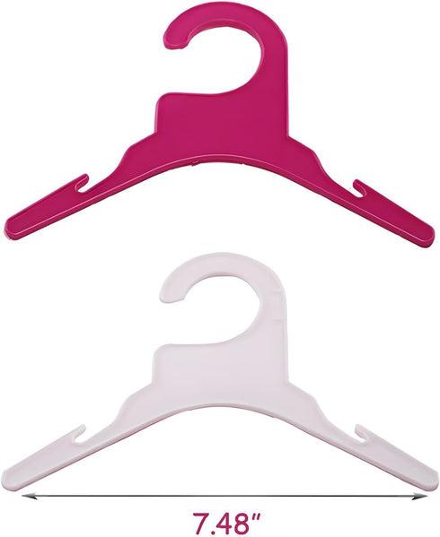 NACOCO 10pcs Pink Plastic Dog Puppy Pet Clothes Hanger, Set of 10, Size White, Small