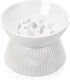 Elevated Slow Feeder Cat Bowl, Ceramic, Spill-Proof & Anti-Tipping, Easy to Clean, Raised for Dry & Wet Food
