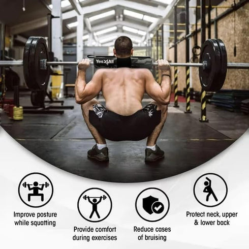 Yes4All Barbell Thick Foam Nylon Pad, Neck Shoulder Protective Pad for Lunges, Squats, and Hip Thrust