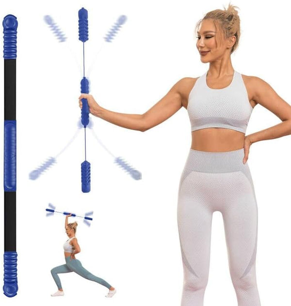 Upgrade Elastic Fitness Exercise Bar for Body Physical Therapy, Core Strength Training, and Stability Workout at Home