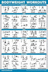 QUICKFIT 3 Pack Workout Charts, Dumbbell Workouts, Bodyweight Exercises, Barbell Routine Posters, Laminated, 18" x 24"