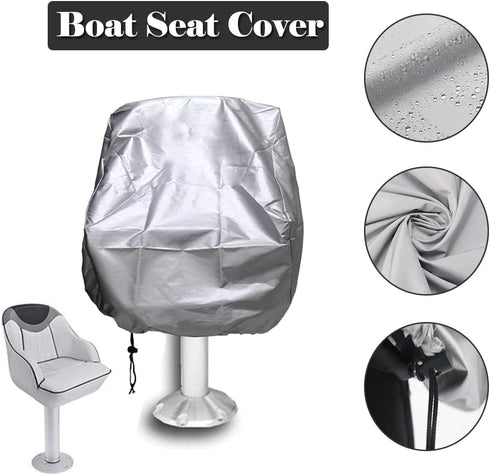 SUNSURE 420D (22x24x25inch) Boat Seat Cover Outdoor Waterproof Pontoon Captain Chair Cover Weather Resistant Folding