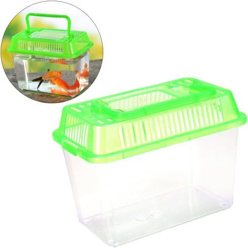 Betta Fish Tank LED Plastic Aquarium Gallon Fish Bowl, Portable Green Travel Fish Tank