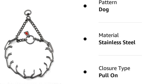 Herm Sprenger Stainless Steel Prong Dog Training Collar, Ultra-Plus Pet Pinch No-Pull Collar for Dogs (2.25mm x 16in)