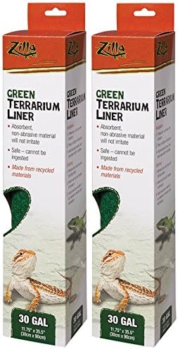 Zilla Reptile Terrarium Bedding Substrate Liner, Green, 2 Pack, 30 Gallon