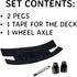 Set 2 1 Pack TAILWHIP Finger Scooter Peg Pegs Wheel Axle Tape Sticker | Pro Finger Scooter & Fingerboard Accessories