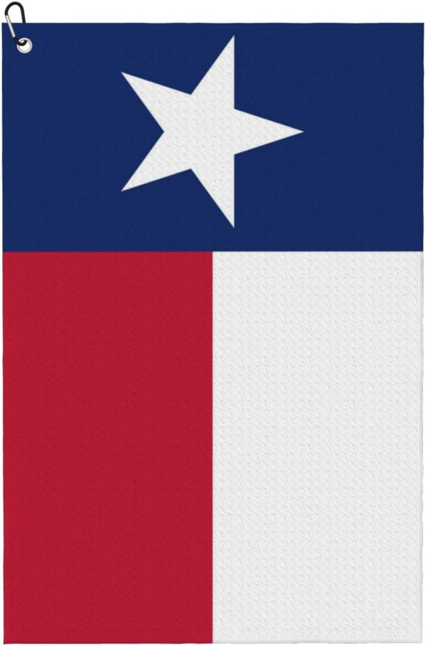 Texas Flag Golf Towel - Microfiber Towel with Carabiner Clip for Golf Bag Men and Women Accessories
