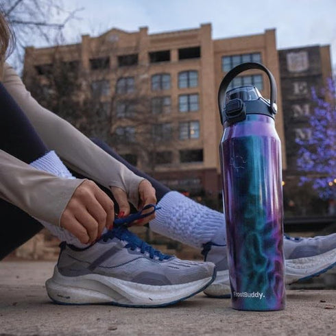 32oz 24-Hours Frost Buddy Insulated Water Bottle with Straw & Chug Lid | Leak-Proof Stainless Steel | Cold |