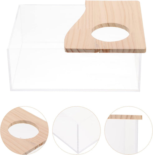 Totority Hamster Sand Bath Box, Acrylic Toilet Hamster Bathtub Small Animal Pet Sauna Toilet Sand Bath Box Shower Case