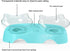 MILIFUN Elevated Tilted Cat Bowls, Anti Vomiting Kitty Bowls for Indoor Cats, Orthopedic Design (Blue)
