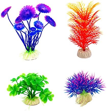 CousDUoBe Artificial Aquatic Plants – 11 Pcs Small Aquarium Plants, Artificial Fish Tank Decorations for Household and
