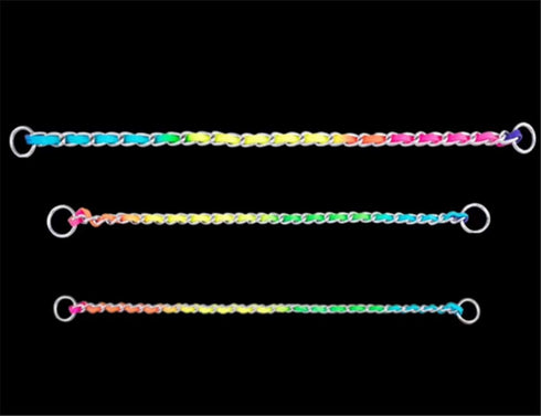 Rainbow Color Stainless Steel P Chock Metal Chain Training Dog Collars for Small Medium Large Dogs