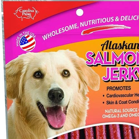 Carolina Prime Pet Salmon Jerky Treat for Dogs, 1 Pouch, One Size (Packaging May Vary)