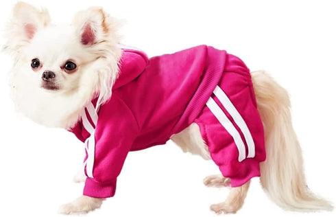 Small Puppy Dog Hoodie - Fleece Sweatshirt Jumpsuit for Dogs, Cotton Winter Clothes for Small Medium Dogs and Cats