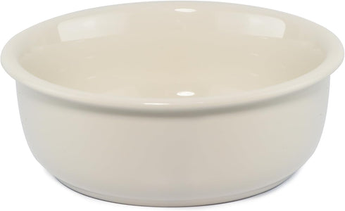 Ceramic Dog Bowls: Non-Slip Pet Feeding Dishes for Small Medium Dogs and Cats, Durable Porcelain (28oz, Cream White)
