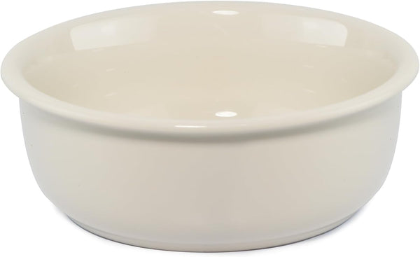 Ceramic Dog Bowls: Non-Slip Pet Feeding Dishes for Small Medium Dogs and Cats, Durable Porcelain (28oz, Cream White)
