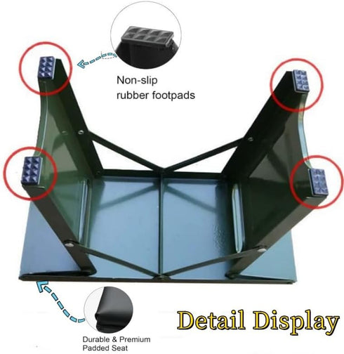 GDCARSL (Green,11.4"x4.9"x9.1",1 Portable Folding Camping Stools with Soft Seat,Folding Camping Stool, Indoor/Outdoor