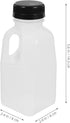 Ipetboom 4pcs Commercial Reusable Drink Bottles for Milk and Juice, Plastic Sealed Beverage Containers with Black Lids