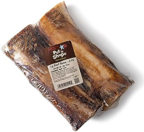 Pet 'n Shape Beef Bone Dog Treats - Large Chewz, Made & Sourced in the USA, 2 Count