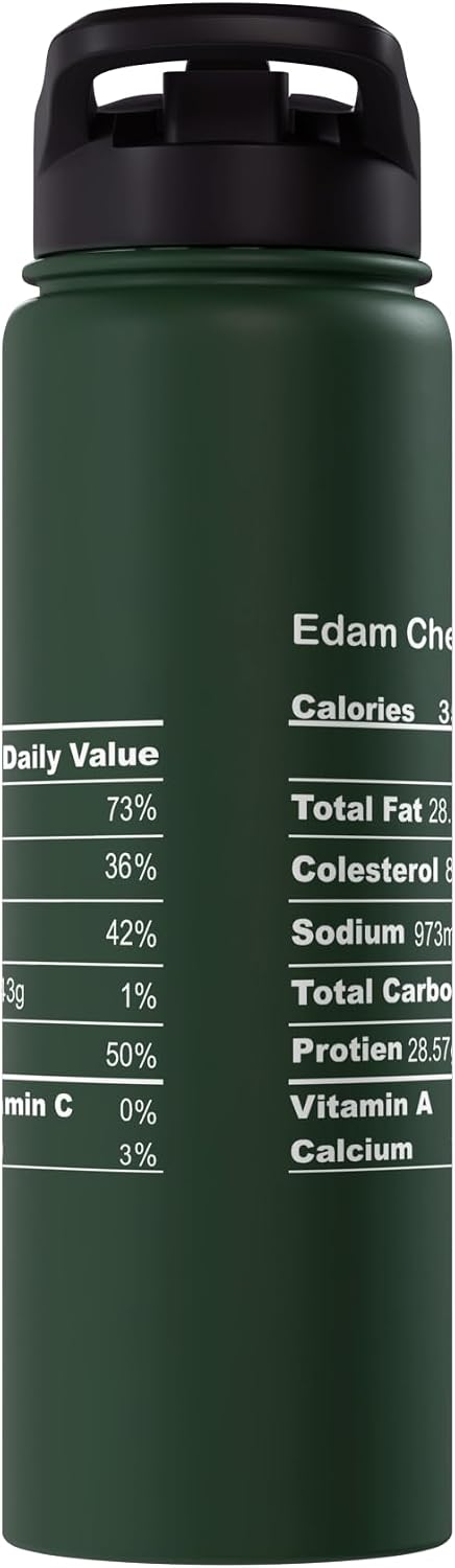 Family Matching Thanksgiving Tee for Family Funny Edam Cheese Thanksgiving Nutritional Fact Stainless Steel Insulated