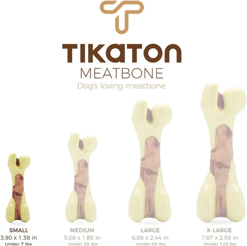 Tikaton Dog Chew Toys for Aggressive Chewers, Durable Peanut Butter Flavor Teething Chew Toys for Large/Medium/Small