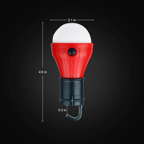 LED Camping Tent Lantern, Portable Outdoor Waterproof Emergency Light Bulb, Battery Powered with Clip Hook, Super Bright, for Hiking, Party,Camping, Fishing, Power Failure (=4 Packs, Multi-Color)