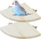 Wontee Bird Perch Stand, 2 Pack Wooden Platform Corner Ledge for Budgies, Cockatiels, Conures, 5.1"x5.1"