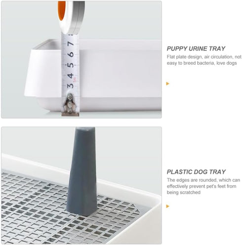 14.96X11.81X2.55 Inches TOYANDONA Dog Potty Toilet Training Tray Splashproof Plastic Dog Urine Potty Tray with Raised