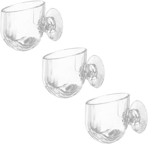 3PCS Acrylic Aquatic Red Worm Cups with 6 Suction Cups, Aquarium Plant Holder for Live Fish Tank