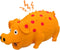Andiker 8" Dog Squeaky Toy, Dots Latex Chew Toy with Oinks Sound, Grunting Pig for Dental Biting and Play (Orange)