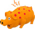 Andiker 8" Dog Squeaky Toy, Dots Latex Chew Toy with Oinks Sound, Grunting Pig for Dental Biting and Play (Orange)