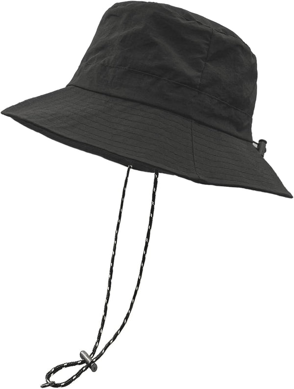 woogwin Waterproof Bucket Rain Hat with Chin Strap Quick Dry Packable Boonie Sun Hat UV Protection