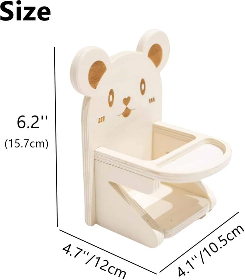 WCDJOMOP Handmade Wooden Hamster Dining High Chair - Small Animal Cage Accessories Habitat Decor House Photo Props